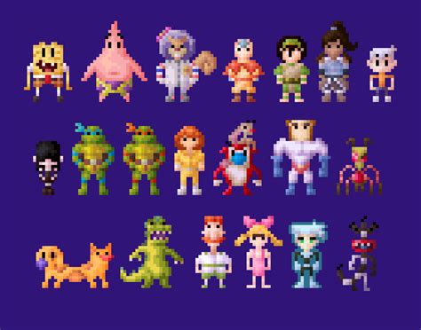 Nickelodeon All Star Brawl Characters 8 Bit By Lustriouscharming On