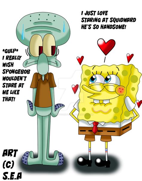 Sponebob Squarepants Spongebobs Love Stare By Skunkynoid On Deviantart