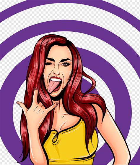 Ilustración de arte pop de mujer divertida png PNGWing