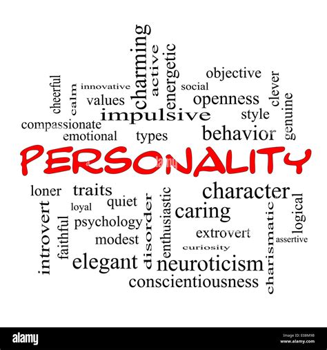 Personality Word Cloud Concept With Great Terms Such As Cheerful