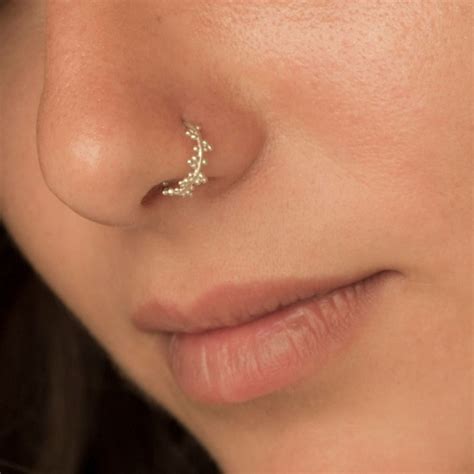 silver nose ring unique nose ring bohemian piercing indian etsy india