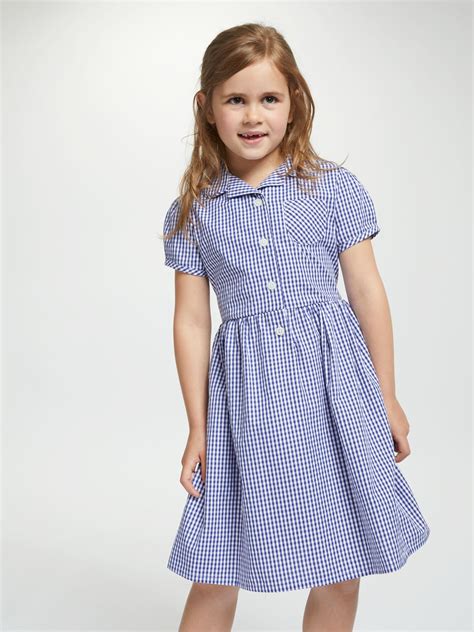 John Lewis And Partners School Belted Gingham Checked Summer Dress