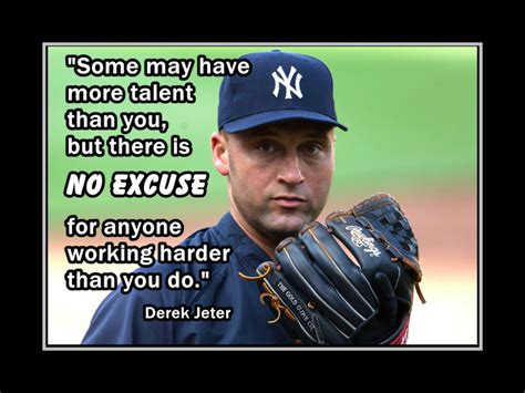 Inspirational Derek Jeter No Excuse Baseball Quote Poster