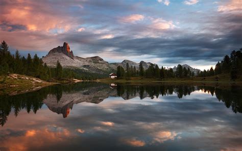 Nature Landscape Lake Cabin Reflection Wallpaper Coolwallpapersme