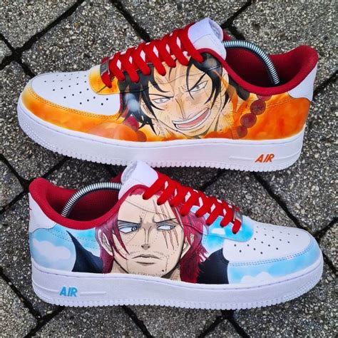 One Piece Shanks X Ace Air Force 1 Custom In 2023 Air Force 1