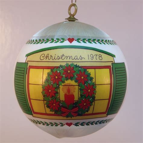 Vintage Hallmark Christmas Ornament New Home Satin Ball 1978