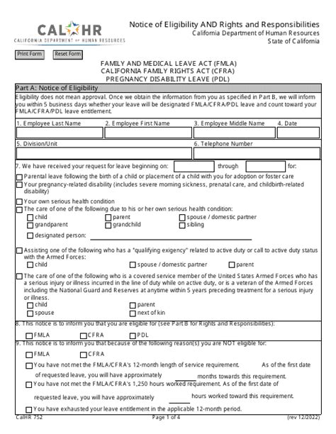 Form Calhr752 Download Fillable Pdf Or Fill Online Notice Of
