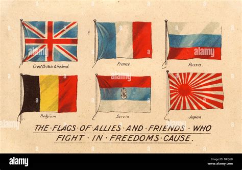 Los Pabellones De Los Países Aliados Durante La Primera Guerra Mundial