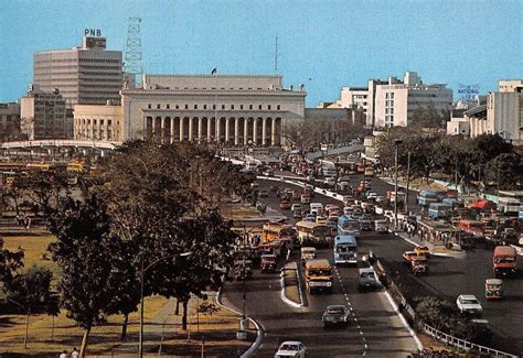 A Birds Eye View Of Manilas Busy Street Circa 1970 Philippine