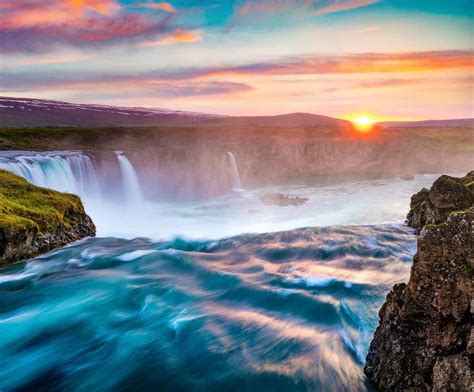 Andrew Mayovskyy On Instagram Sunrise On Godafoss Waterfall Iceland
