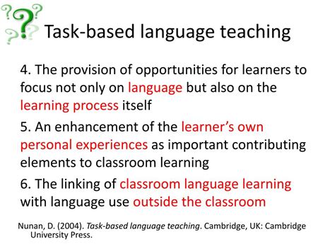 Ppt Task Based Language Teaching Theoretical Concepts Powerpoint