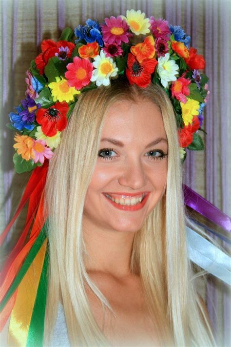 Ukrainian Wreath Flower Headdress Head Vinok Hoop Lush Crown Etsy Flower Headdress