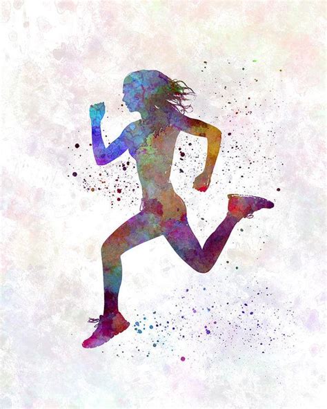 Woman Runner Running Jogger Jogging Silhouette 01 Art Print By Pablo