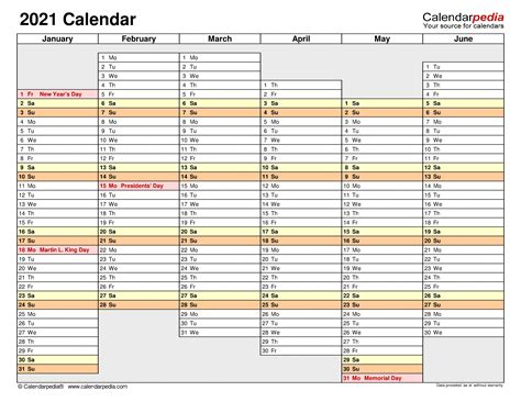 2021 Calendar Free Printable Word Templates Calendarpedia Riset