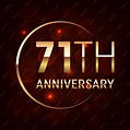 Logo del 71.º aniversario con texto dorado y número para el evento de ...