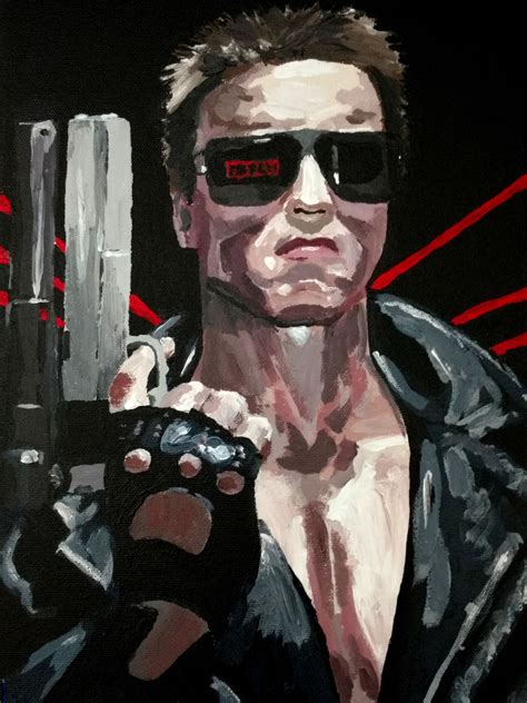 Terminator 24x33cm Acrylics On Canvas Rpainting