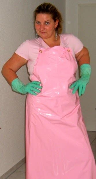monika rubbermaid ela in rubber apron and rubber gloves