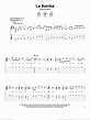 Valens - La Bamba sheet music (easy) for guitar solo (chords)