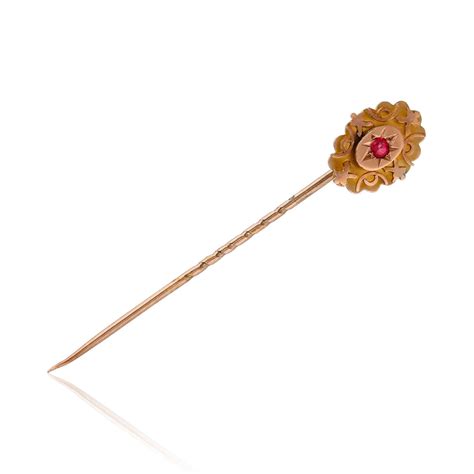 9ct Gold Ruby Stick Pin