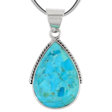 Turquoise Pendant Necklace In Sterling Silver Buy Online In Uae