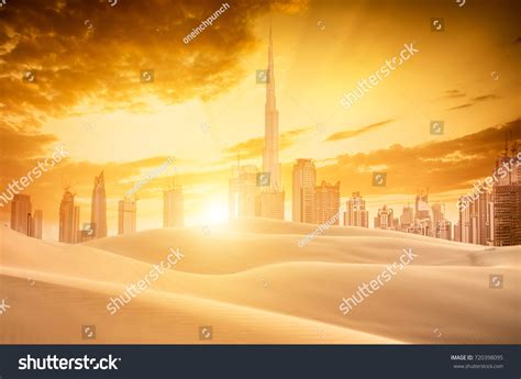 Artistic View Dubai Skyline Desert Stock Photo 720398095 Shutterstock