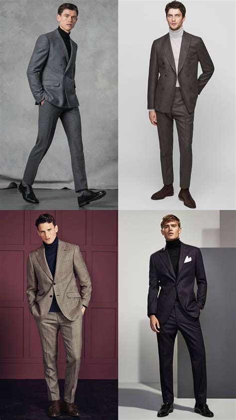 Find a suit location you can rent from, have them keep your measurements on file and when the occasion arise, pick up and drop off. How to wear a roll neck or turtleneck with a suit | Roupas ...