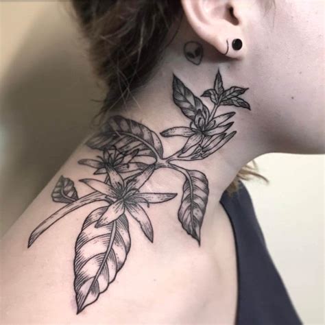 Plant Tattoo Neck Wiki Tattoo