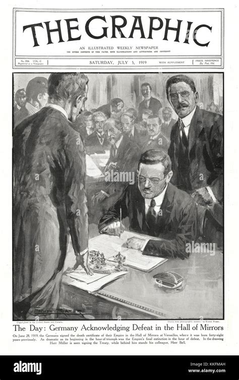 1919 The Graphic Signing Of The Treaty Of Versailles Stock Photo Alamy