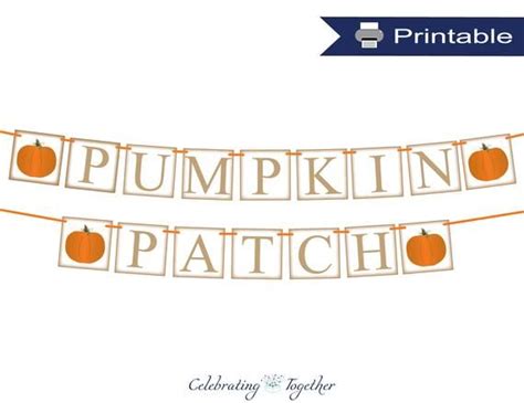 Printable Rustic Pumpkin Patch Banner Instant Download Etsy Kids