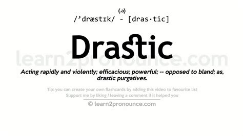 Pronunciation Of Drastic Definition Of Drastic Youtube