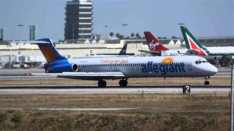 Allegiant Air Mcdonnell Douglas Md 80 N863ga Landing At Lax Youtube