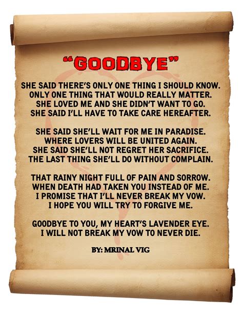 Mkov Goodbye A Poem I Wrote