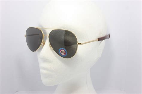 american optical skymaster aviator sunglasses 62mm gold nos etsy