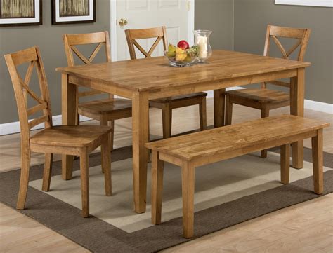 Simplicity Rectangle Dining Table And X Back Chair Set With Bench