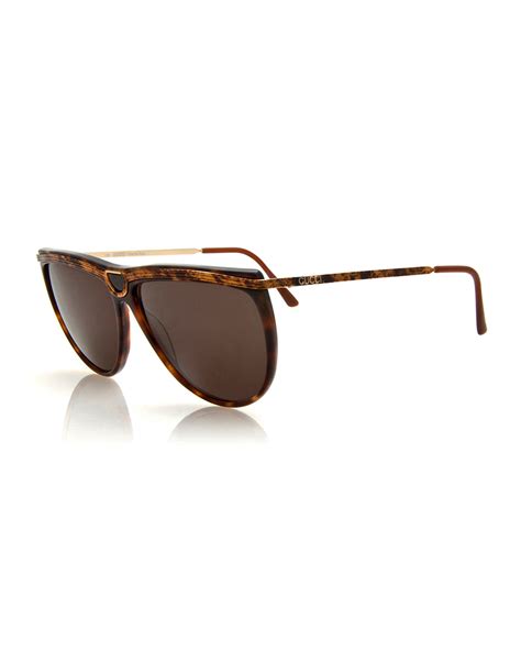 Gucci Vintage Sunglasses Wcenter Detail In Brown Lyst