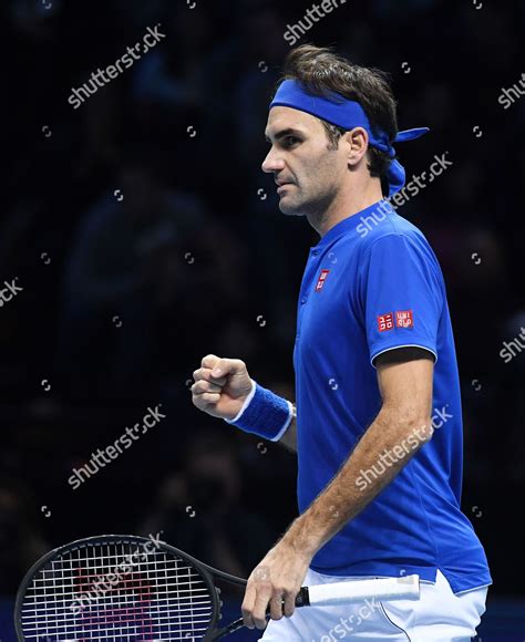Switzerlands Roger Federer Reacts After His Editorial Stock Photo