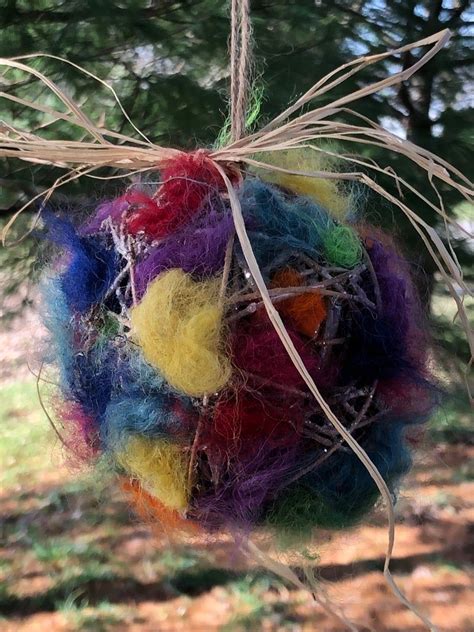 Bird Nesting Ball With Alpaca Fiber Etsy Bird Feeders Bird Nests