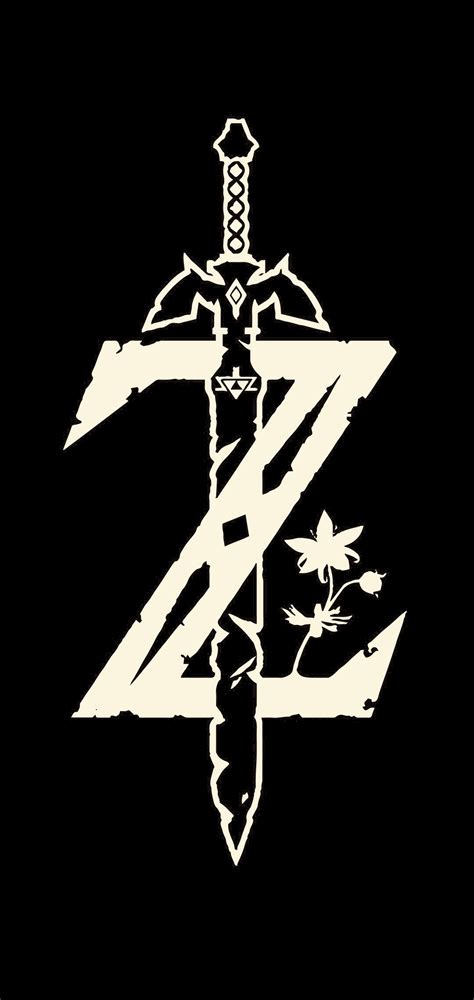 Legend Of Zelda Black And White Logo 1080x2280 Amoledbackgrounds