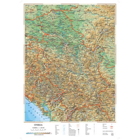 Školska Geografska Karta Srbije Knjižare Vulkan