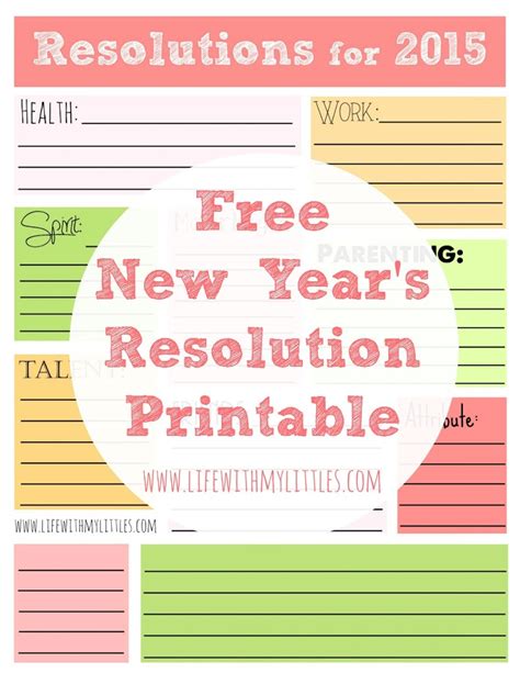 Free New Year's Resolution Printable - Life With My Littles