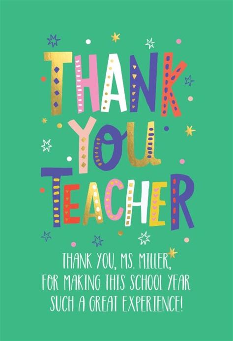 Thank You Teacher Lettering Thank You Card For Teacher Artofit