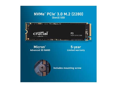 Crucial P3 4tb Pcie 30 3d Nand Nvme M2 Ssd Up To 3500mbs