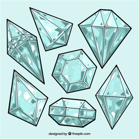 Pack Of Hand Drawn Diamonds Free Vector