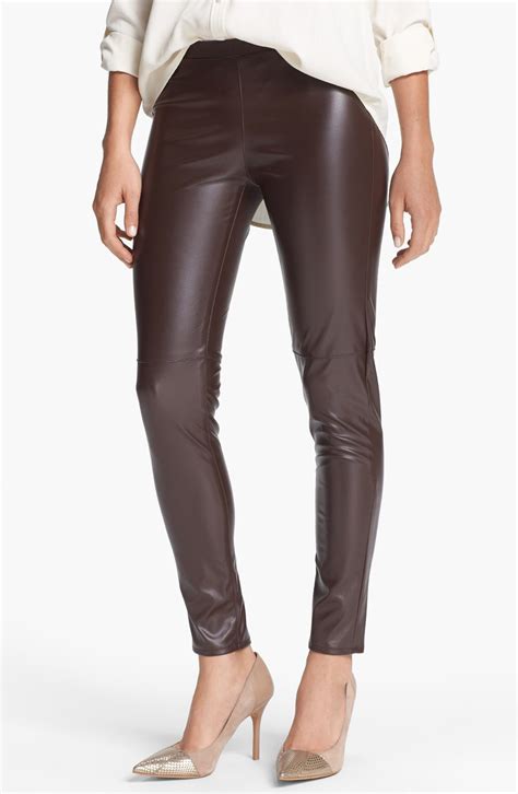 Dark Brown Faux Leather Leggings