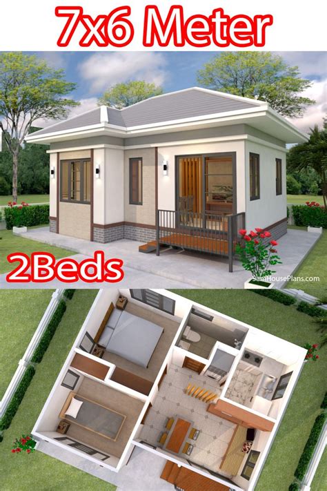 Tiny Home Living 7x6 Meter 23x20 Feet Full Plans Small House Layout