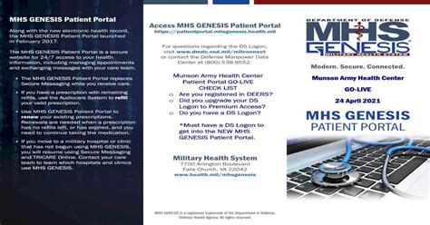 M H S Genesis Patient Portal Brochure Tricare Pdf Document