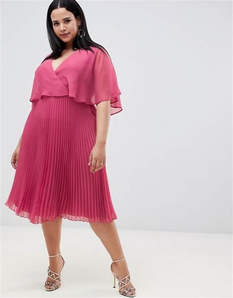 Asos Design Curve Flutter Sleeve Midi Dress With Pleat Skirt Best