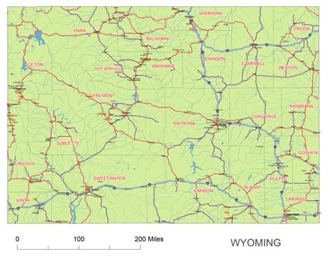 Printable Road Map Of Wyoming