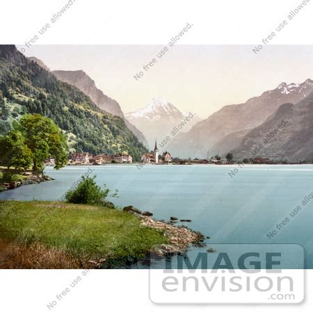 Photo Of Fluelen On The Shore Of Lake Lucerne Uri Switzerland