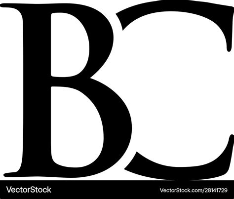 Initial Bc Alphabet Logo Design Template Vector Image